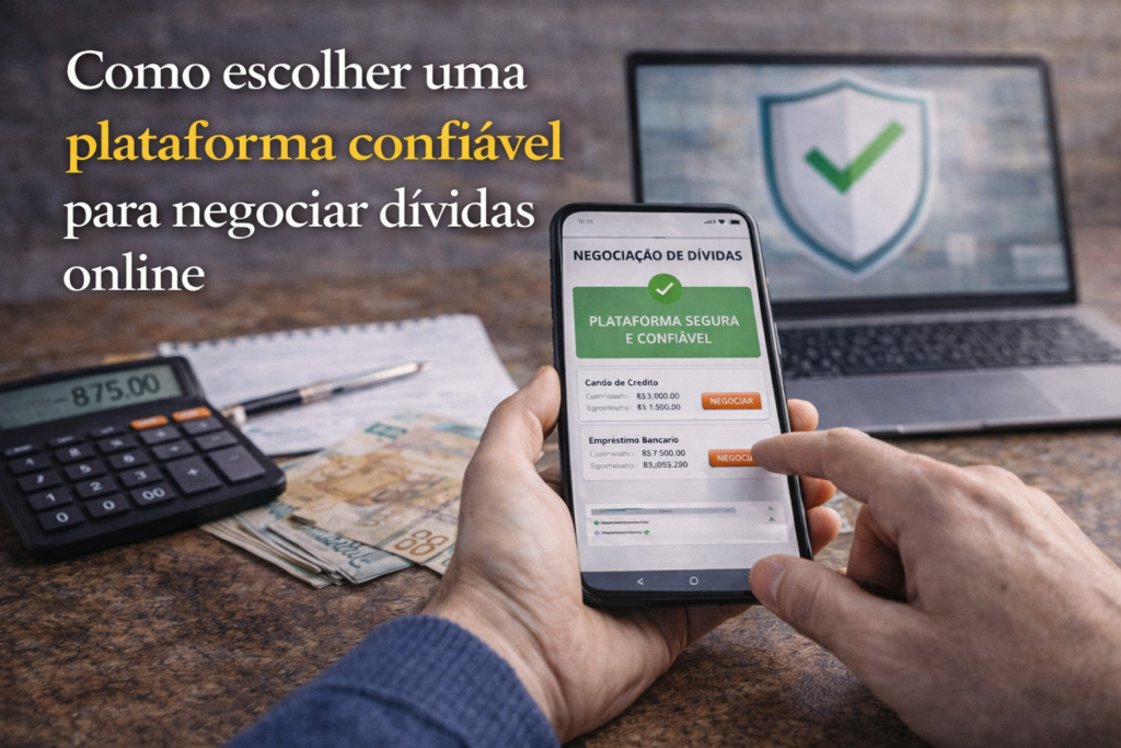 escolhendo plataforma confiável para negociar dívida