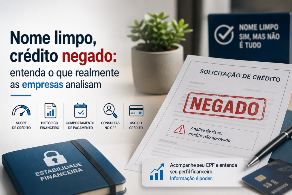 Por que o crédito ainda é negado mesmo com o nome limpo? Descubra o que ocorre